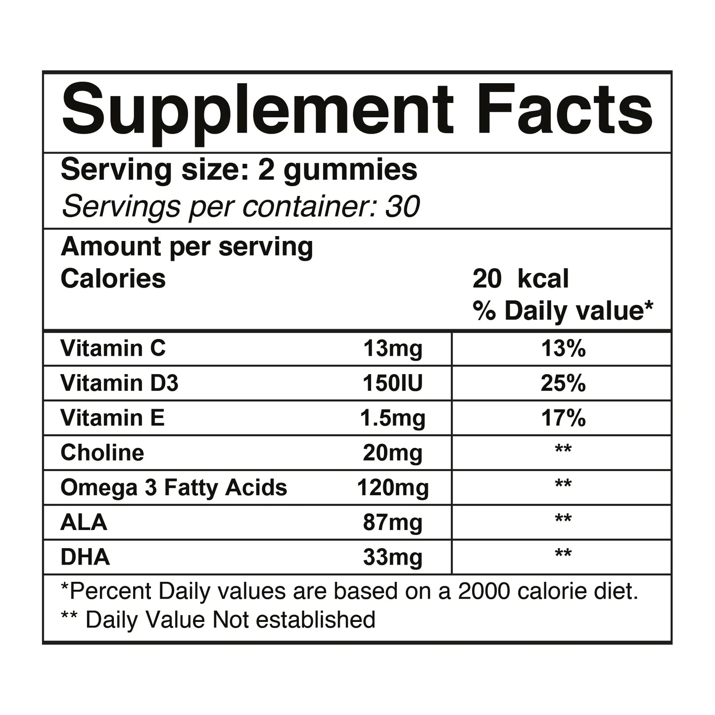 Tiny Brainies (Omega 3 + choline)